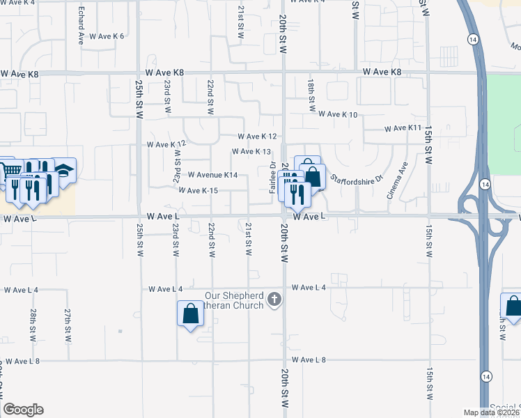 map of restaurants, bars, coffee shops, grocery stores, and more near in Lancaster