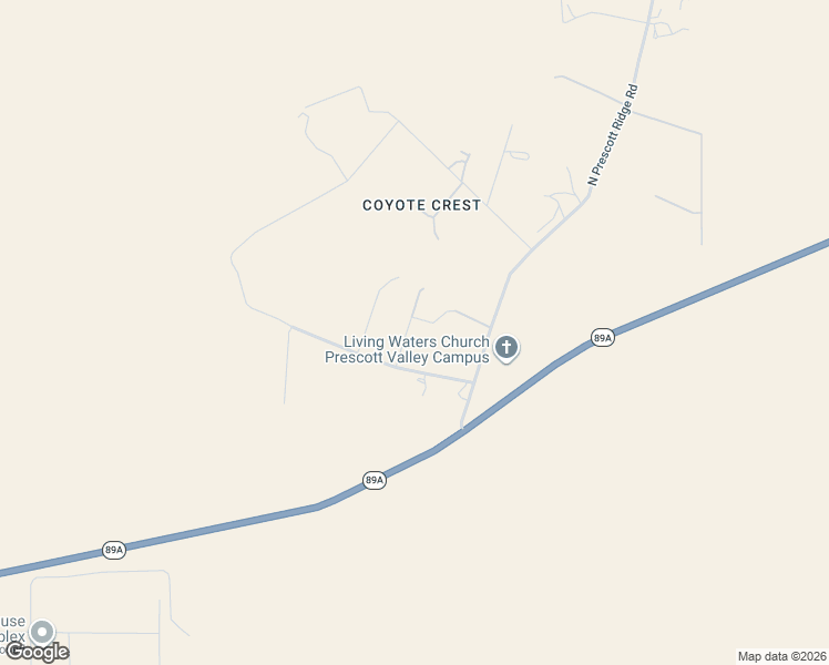 map of restaurants, bars, coffee shops, grocery stores, and more near 8183 North Blessing Lane in Prescott Valley