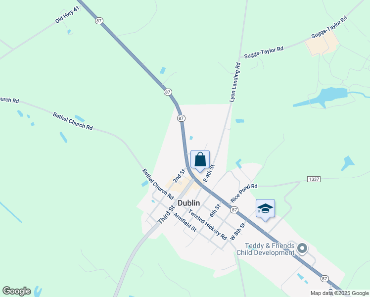 map of restaurants, bars, coffee shops, grocery stores, and more near Albert St in Bladenboro