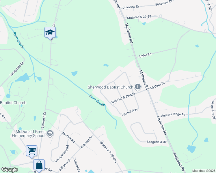 map of restaurants, bars, coffee shops, grocery stores, and more near 2876 Lyndell Way in Lancaster