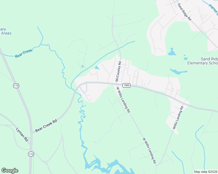 map of restaurants, bars, coffee shops, grocery stores, and more near 278 Bear Creek Road in Hubert