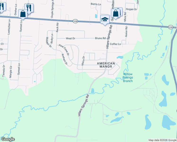 map of restaurants, bars, coffee shops, grocery stores, and more near 3809 Arapaho Trail in Little Rock