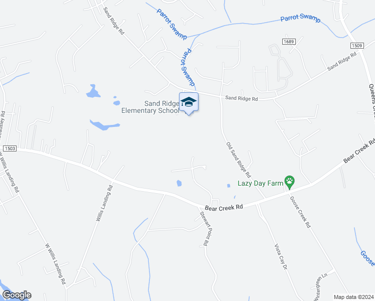 map of restaurants, bars, coffee shops, grocery stores, and more near 116 Glencroft Rd in Hubert