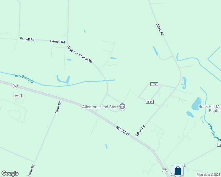 map of restaurants, bars, coffee shops, grocery stores, and more near 170 Oakgrove Church Road in Lumberton