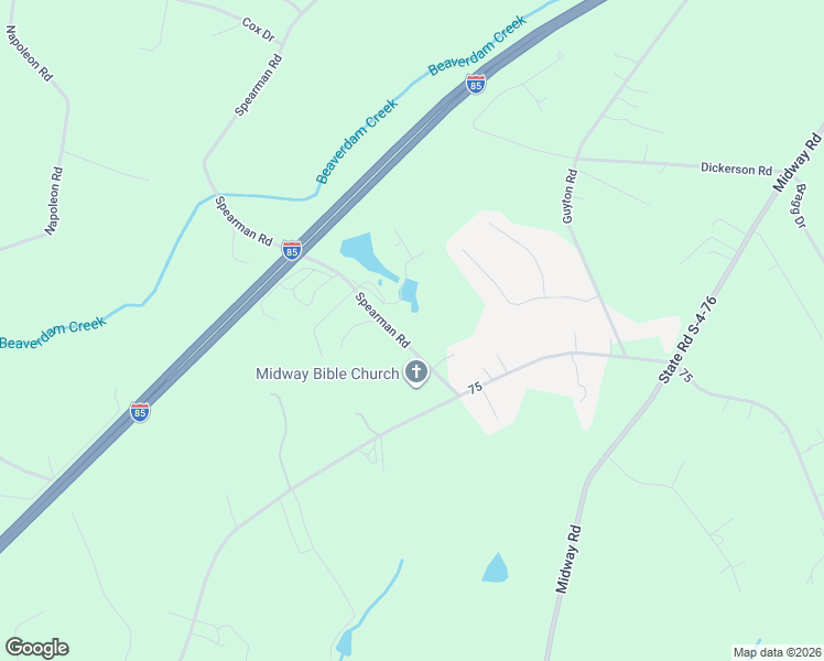 map of restaurants, bars, coffee shops, grocery stores, and more near 620 Spearman Road in Pelzer