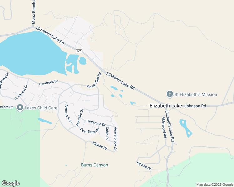 map of restaurants, bars, coffee shops, grocery stores, and more near Elizabeth Lake Road in Lake Hughes