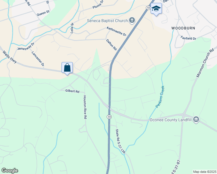 map of restaurants, bars, coffee shops, grocery stores, and more near 311 Lori Jen Lane in Seneca