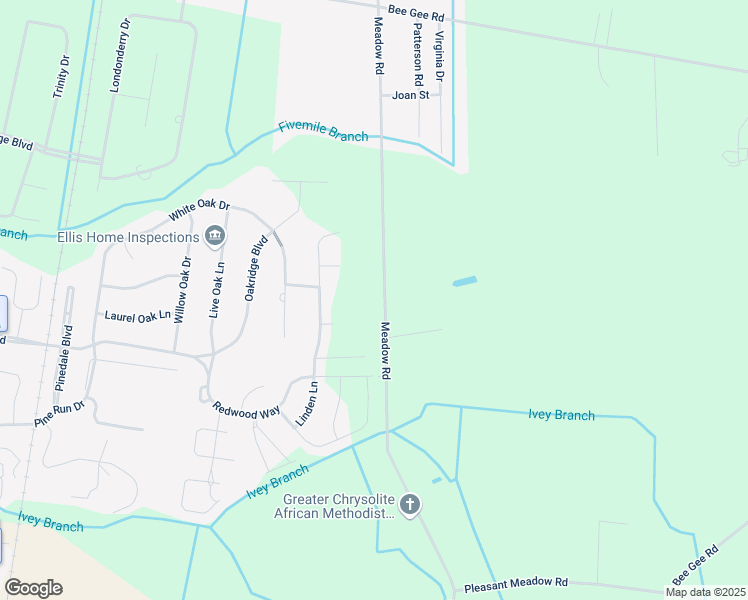 map of restaurants, bars, coffee shops, grocery stores, and more near 1835 Meadow Road in Lumberton