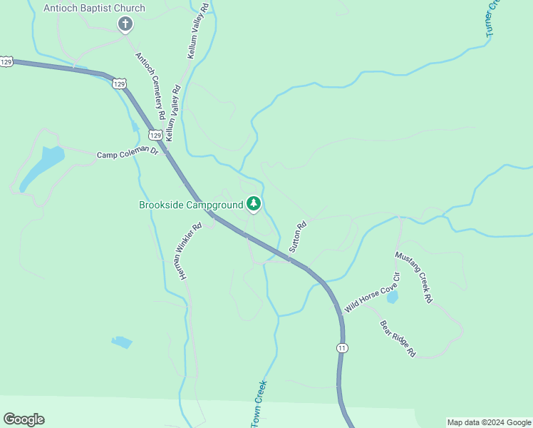map of restaurants, bars, coffee shops, grocery stores, and more near 120 Creekview Drive in Cleveland