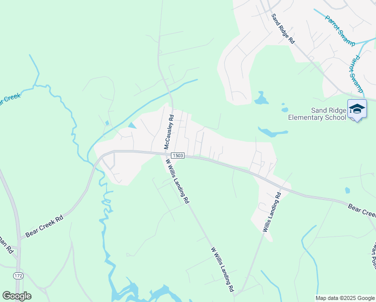 map of restaurants, bars, coffee shops, grocery stores, and more near 128 Lainmark Drive in Hubert