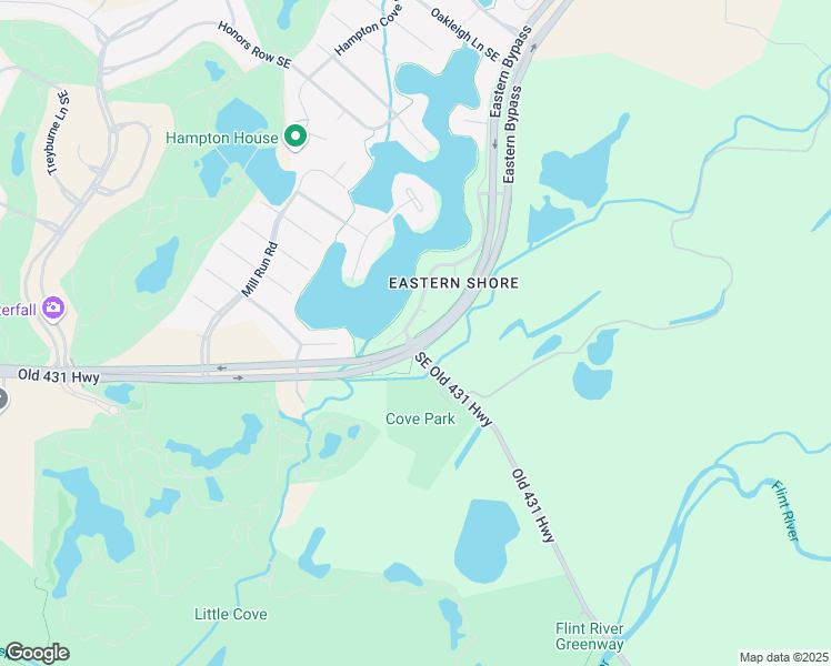 map of restaurants, bars, coffee shops, grocery stores, and more near 2941 Eastern Shore Drive Southeast in Owens Cross Roads