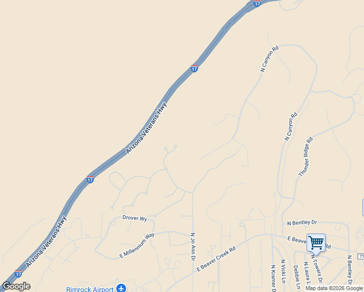 map of restaurants, bars, coffee shops, grocery stores, and more near 6305 North Belvedere Place in Lake Montezuma