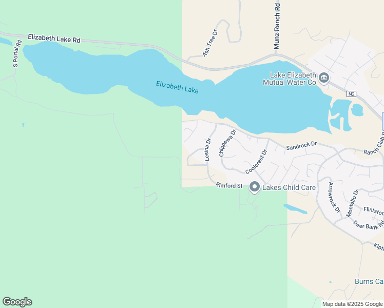 map of restaurants, bars, coffee shops, grocery stores, and more near Lesina Drive in Elizabeth Lake