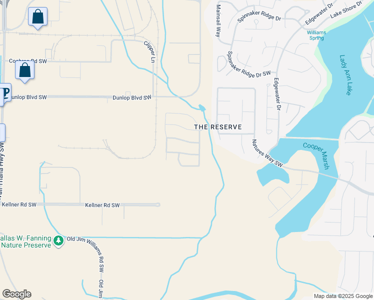 map of restaurants, bars, coffee shops, grocery stores, and more near 303 Southwest Beaver Ridge Trail in Huntsville