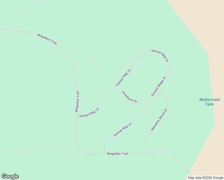 map of restaurants, bars, coffee shops, grocery stores, and more near Sunset Ridge Loop in Coconino County