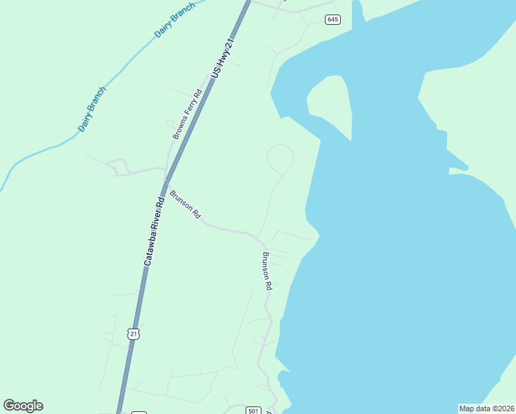 map of restaurants, bars, coffee shops, grocery stores, and more near 544 Tributary Drive in Fort Lawn