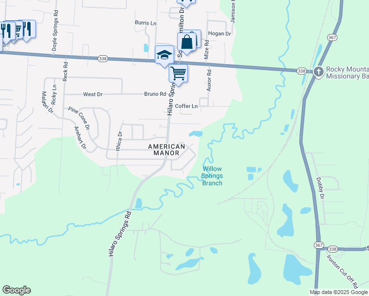 map of restaurants, bars, coffee shops, grocery stores, and more near 3404 Pine Cone Drive in Little Rock