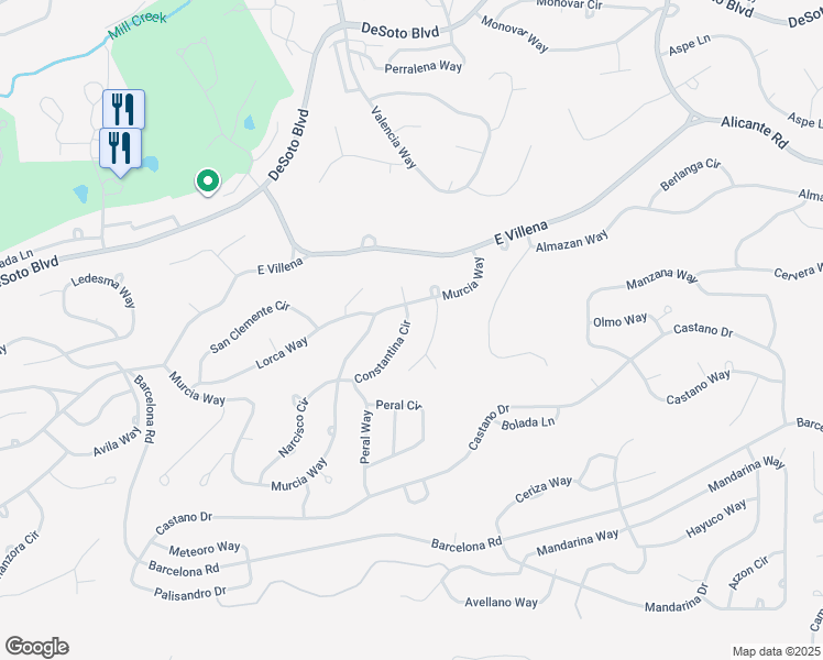 map of restaurants, bars, coffee shops, grocery stores, and more near 21 Constantina Circle in Hot Springs
