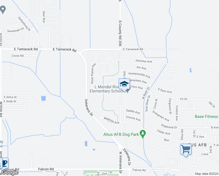 map of restaurants, bars, coffee shops, grocery stores, and more near 878 Liberty Circle East in Altus
