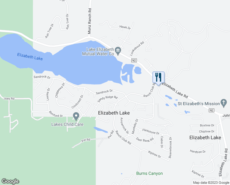 map of restaurants, bars, coffee shops, grocery stores, and more near 14752 Sandrock Drive in Lake Hughes