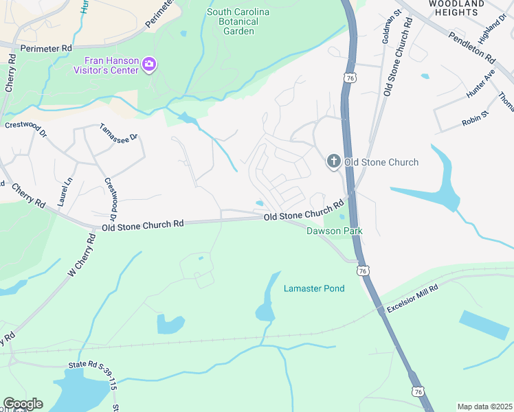 map of restaurants, bars, coffee shops, grocery stores, and more near 4 Helton Street in Clemson