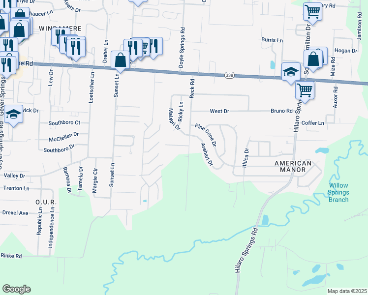 map of restaurants, bars, coffee shops, grocery stores, and more near 4417 Arehart Drive in Little Rock
