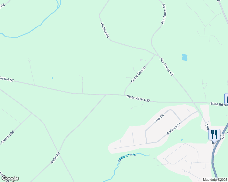 map of restaurants, bars, coffee shops, grocery stores, and more near 4105 6 and 20 Road in Williamston