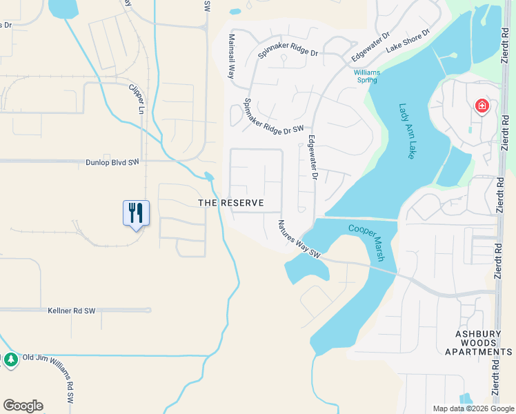 map of restaurants, bars, coffee shops, grocery stores, and more near 116 Natures View Lane Southwest in Huntsville
