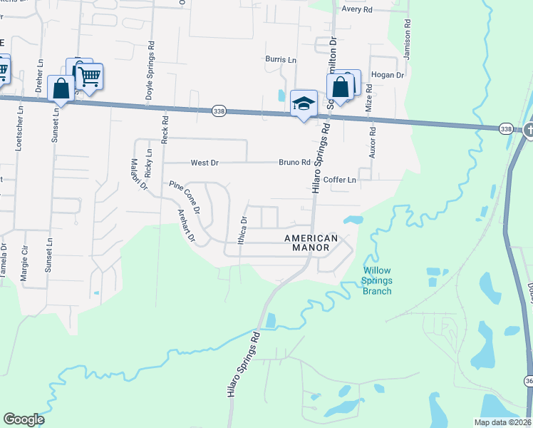 map of restaurants, bars, coffee shops, grocery stores, and more near 9517 John Hancock Road in Little Rock