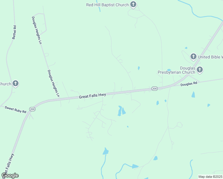 map of restaurants, bars, coffee shops, grocery stores, and more near 3076 Great Falls Highway in Lancaster