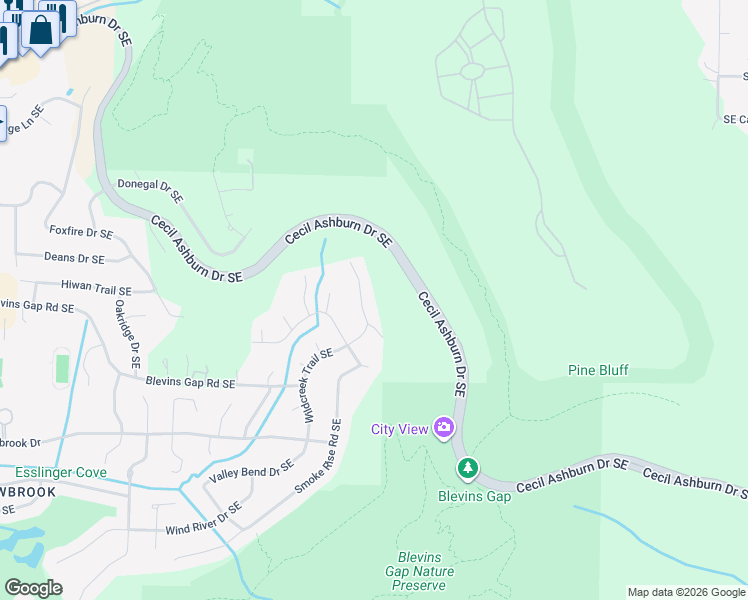 map of restaurants, bars, coffee shops, grocery stores, and more near 7773 Wildcreek Trail Southeast in Huntsville