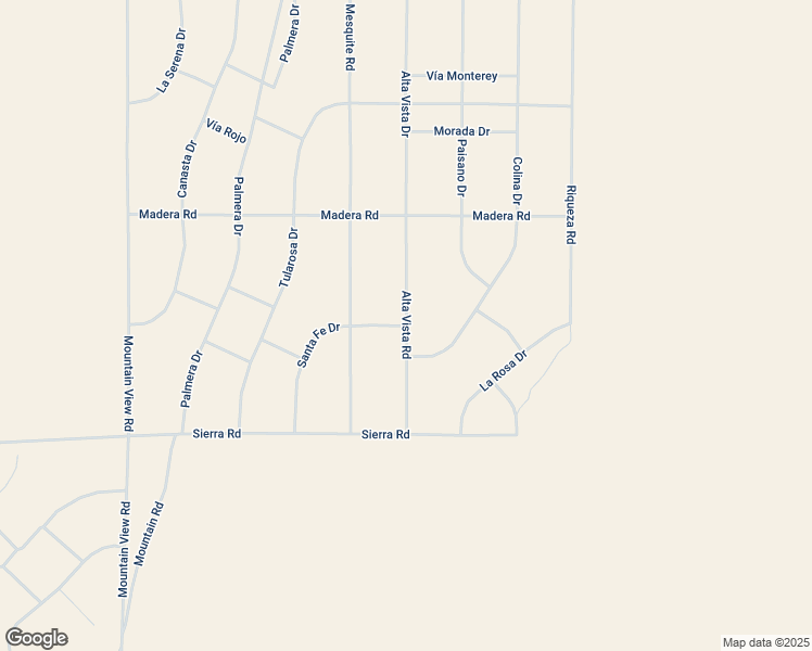 map of restaurants, bars, coffee shops, grocery stores, and more near Alta Vista Road in San Bernardino County