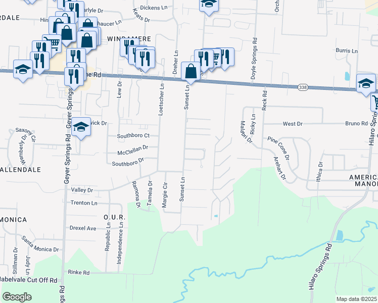 map of restaurants, bars, coffee shops, grocery stores, and more near 4 Regency Circle in Little Rock