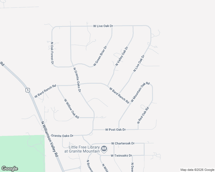 map of restaurants, bars, coffee shops, grocery stores, and more near 5218 North Valley Oak Drive in Prescott