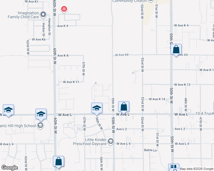 map of restaurants, bars, coffee shops, grocery stores, and more near 42971 Summer Lane in Lancaster