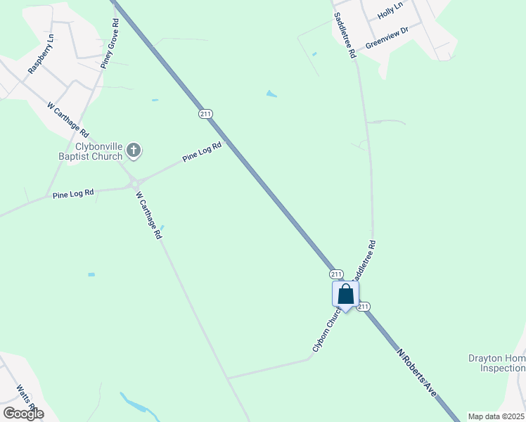 map of restaurants, bars, coffee shops, grocery stores, and more near Hay Street in Lumberton