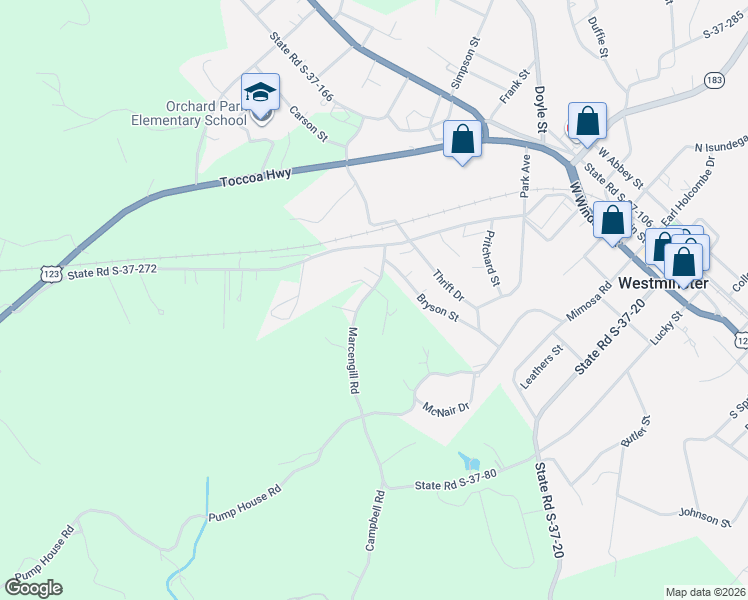 map of restaurants, bars, coffee shops, grocery stores, and more near 660 Marcengill Road in Westminster