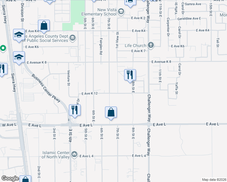 map of restaurants, bars, coffee shops, grocery stores, and more near in Hi Vista
