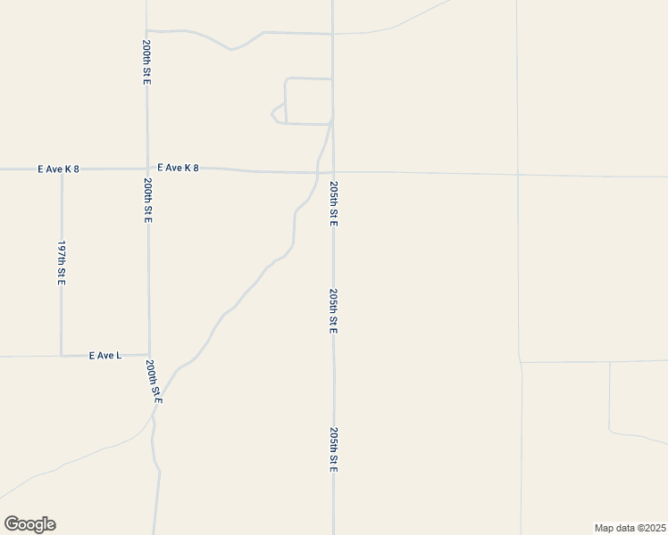 map of restaurants, bars, coffee shops, grocery stores, and more near 205th Street East in Lancaster