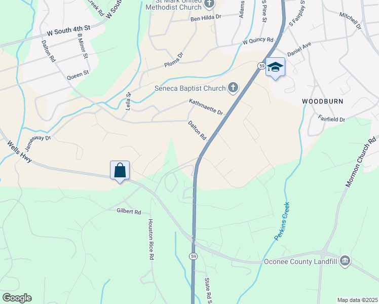 map of restaurants, bars, coffee shops, grocery stores, and more near 334 Garrison Road in Seneca