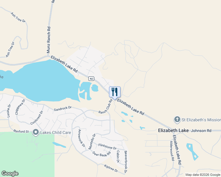 map of restaurants, bars, coffee shops, grocery stores, and more near 14760 Sunnydale Drive in Lake Hughes