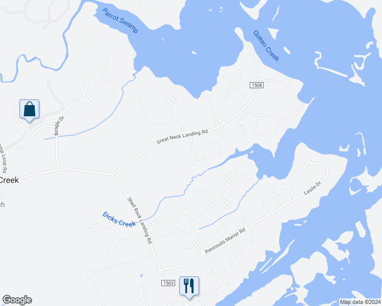 map of restaurants, bars, coffee shops, grocery stores, and more near 112 Lone Pine Lane in Hubert