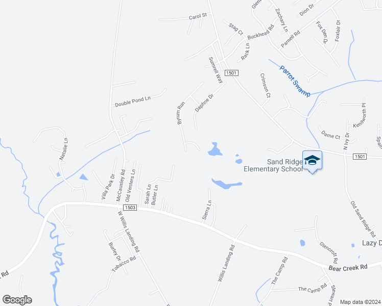 map of restaurants, bars, coffee shops, grocery stores, and more near 149 Byrum Run in Hubert