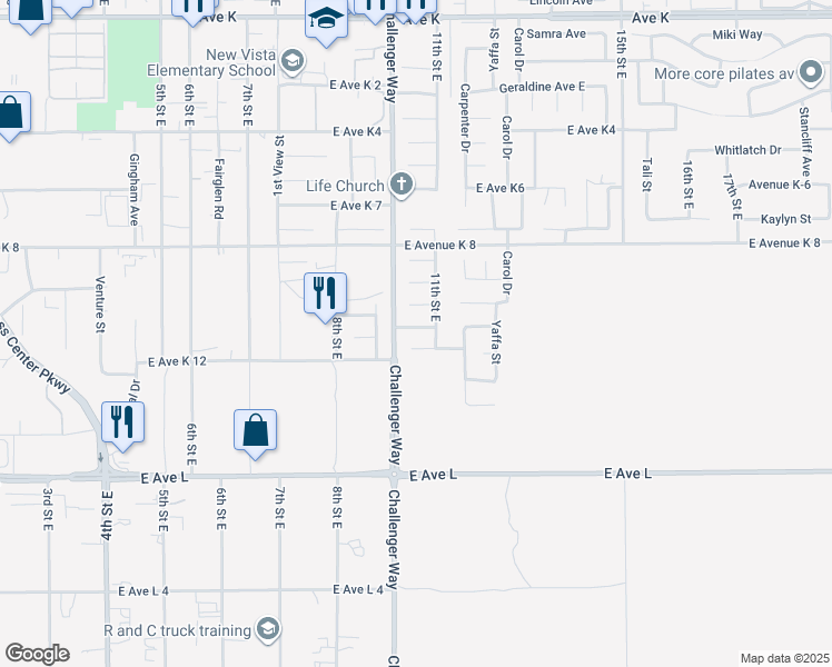 map of restaurants, bars, coffee shops, grocery stores, and more near 1018 James Court in Lancaster