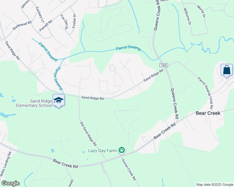 map of restaurants, bars, coffee shops, grocery stores, and more near 106 Creeker Town Way in Hubert