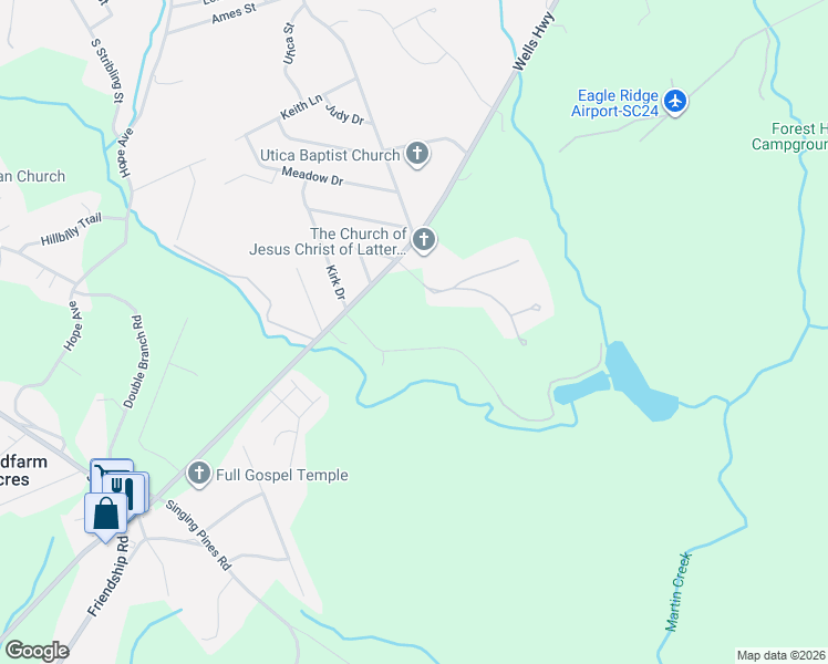 map of restaurants, bars, coffee shops, grocery stores, and more near 2005 Ridgeview Lane in Seneca