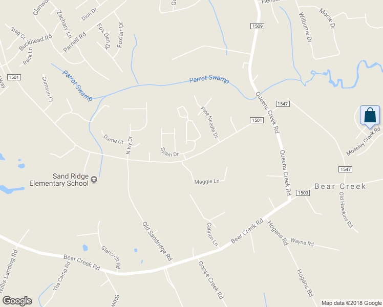 map of restaurants, bars, coffee shops, grocery stores, and more near 106 Creeker Town Way in Hubert