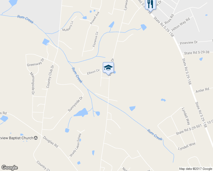 map of restaurants, bars, coffee shops, grocery stores, and more near 2436 Lynwood Dr in Lancaster