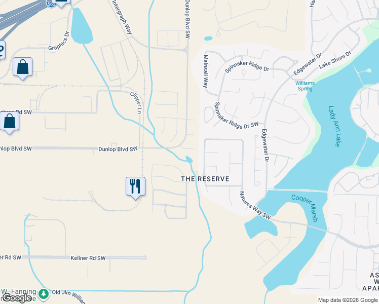 map of restaurants, bars, coffee shops, grocery stores, and more near 464 Natures Way Southwest in Huntsville