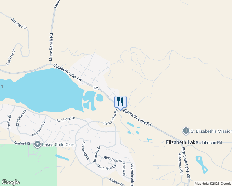 map of restaurants, bars, coffee shops, grocery stores, and more near 14759 Sunnydale Drive in Elizabeth Lake